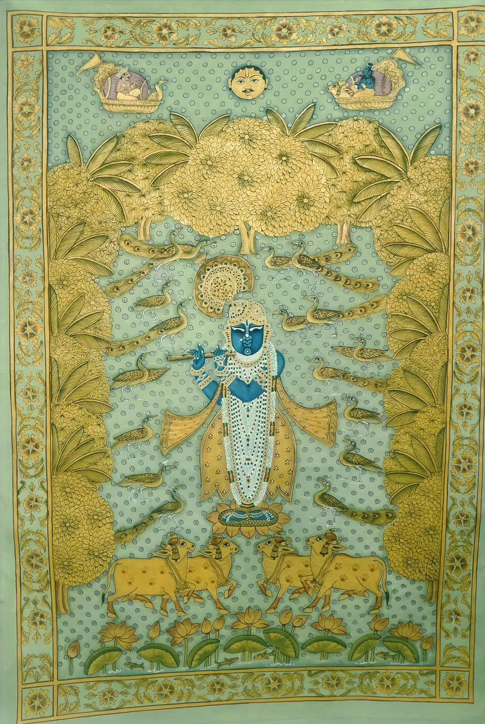 Srinathji Pichwai | 54 x 36 inches | Natural pigments on cloth