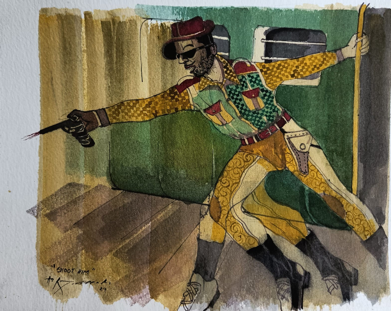 Soot Him | A Rajeswara Rao | 10 x 8 inches | watercolors on paper