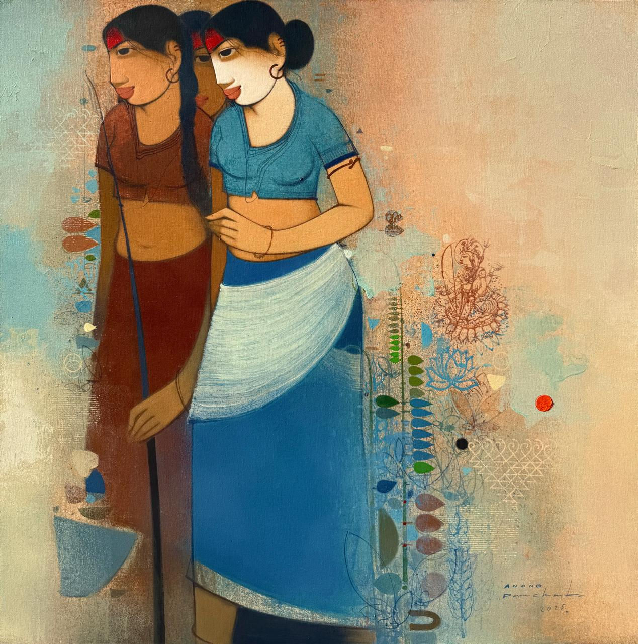 Quiet Conversations 07 | Anand Panchal | 48 x 48 inches | Acrylic on canvas