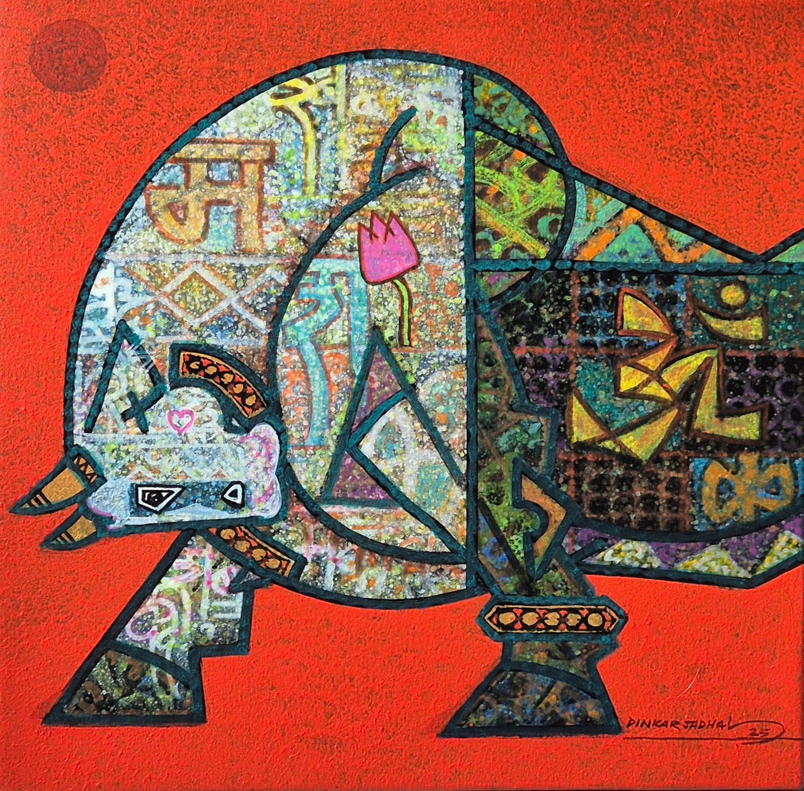 Bull | Anguish to Ecstasy series | Dinkar Jadhav | 18 x 18 inches