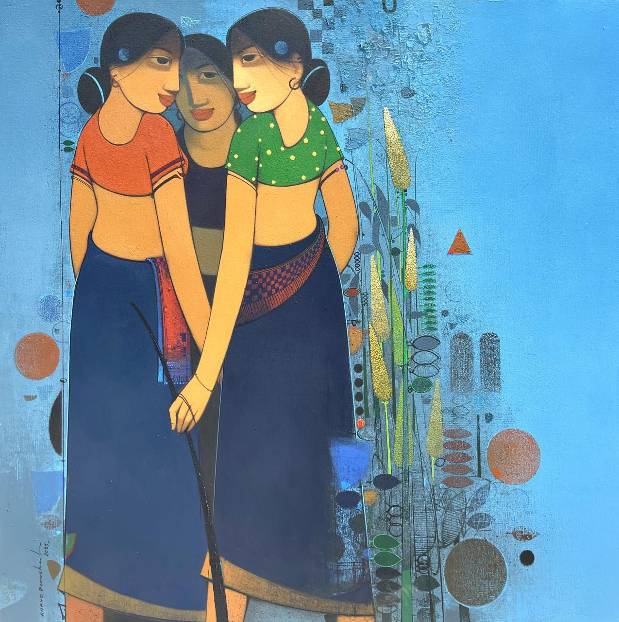 Quiet Conversations 06 | Anand Panchal | 48 x 48 inches | Acrylic on canvas