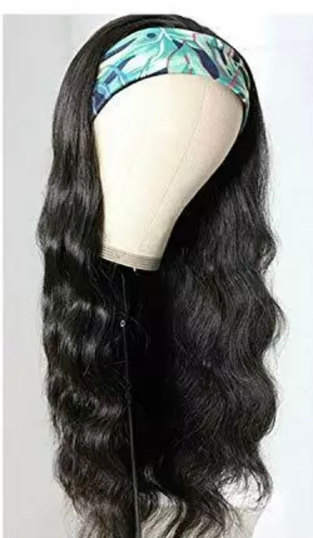 Thumbnail: Body Wave headband wig in natural color with soft, bouncy waves
