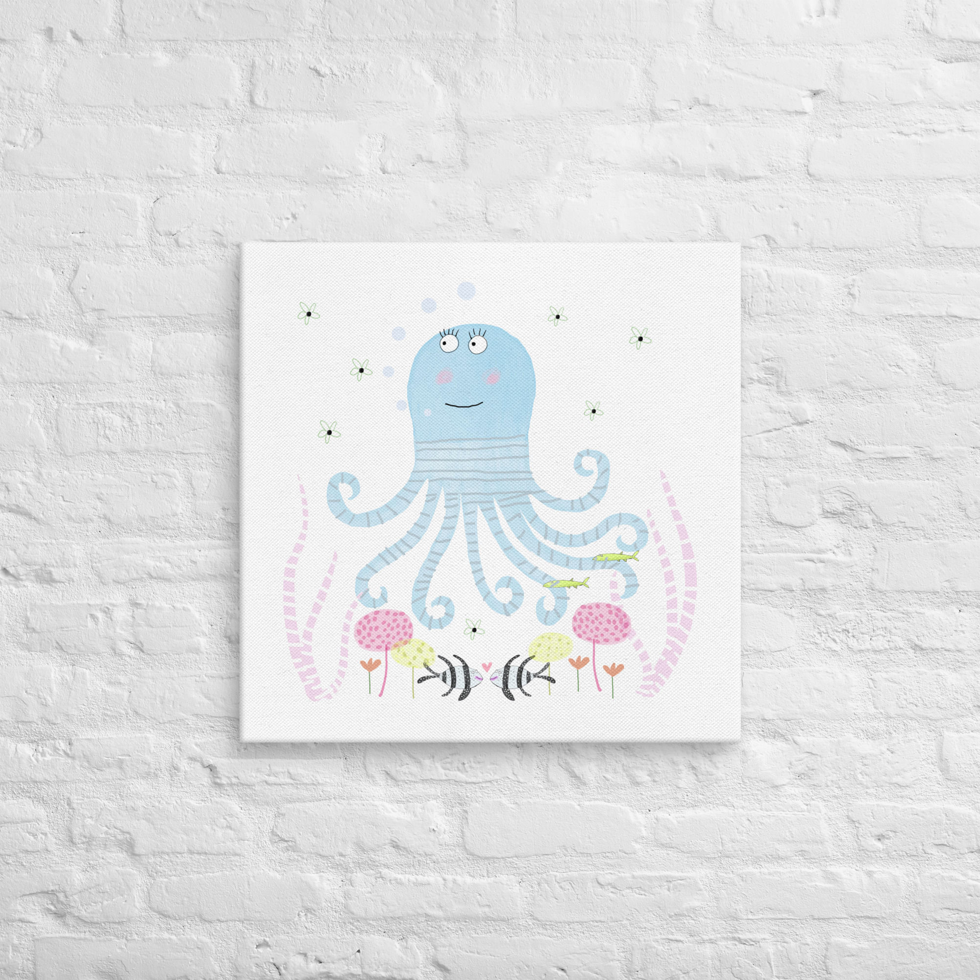 Octopus Fish Nursery Art Wall Canvas