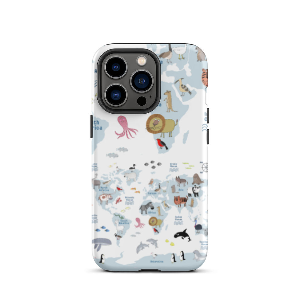 Thumbnail: World Map | Blue| Tough Case for iPhone®