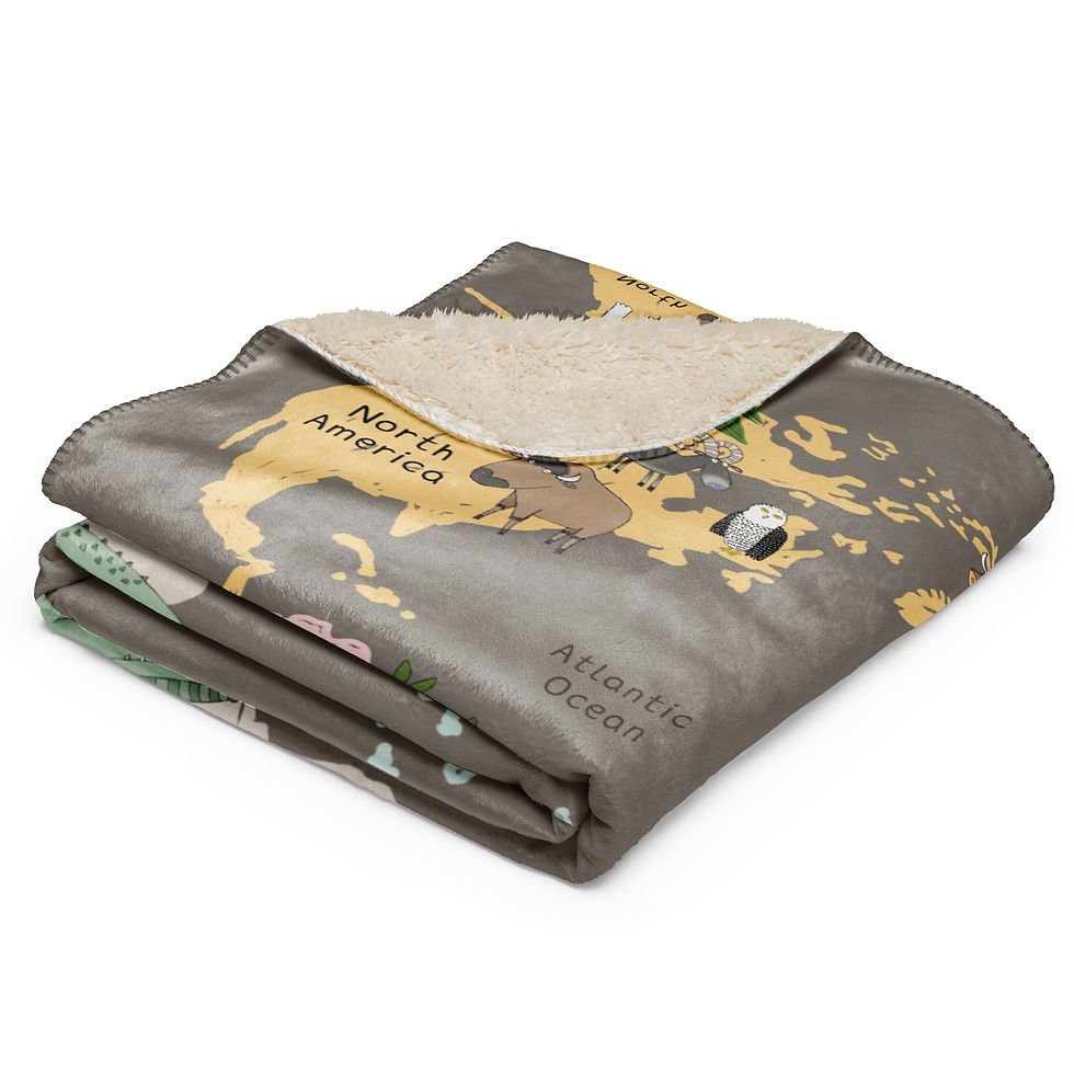Thumbnail: World Map Carla Daly Kids Sherpa Blanket