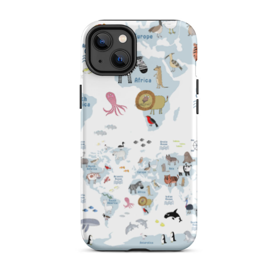Thumbnail: World Map | Blue| Tough Case for iPhone®