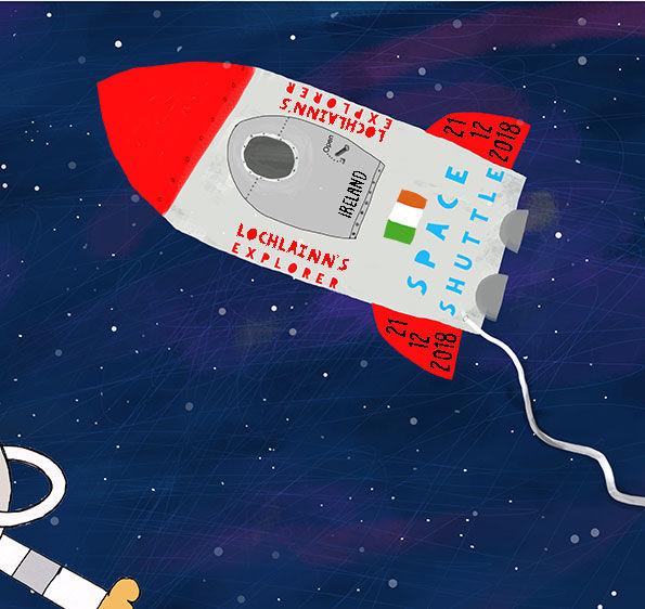 Thumbnail: Spaceman Personalised Nursery Baby Art Gift