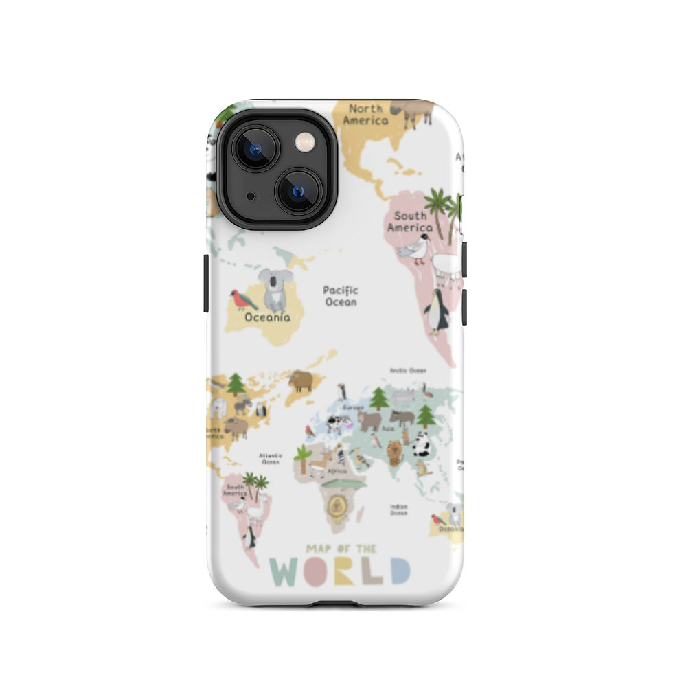 Thumbnail: Map of World | Pastel | Tough Case for iPhone®
