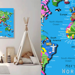 Personalised World Map Canvas