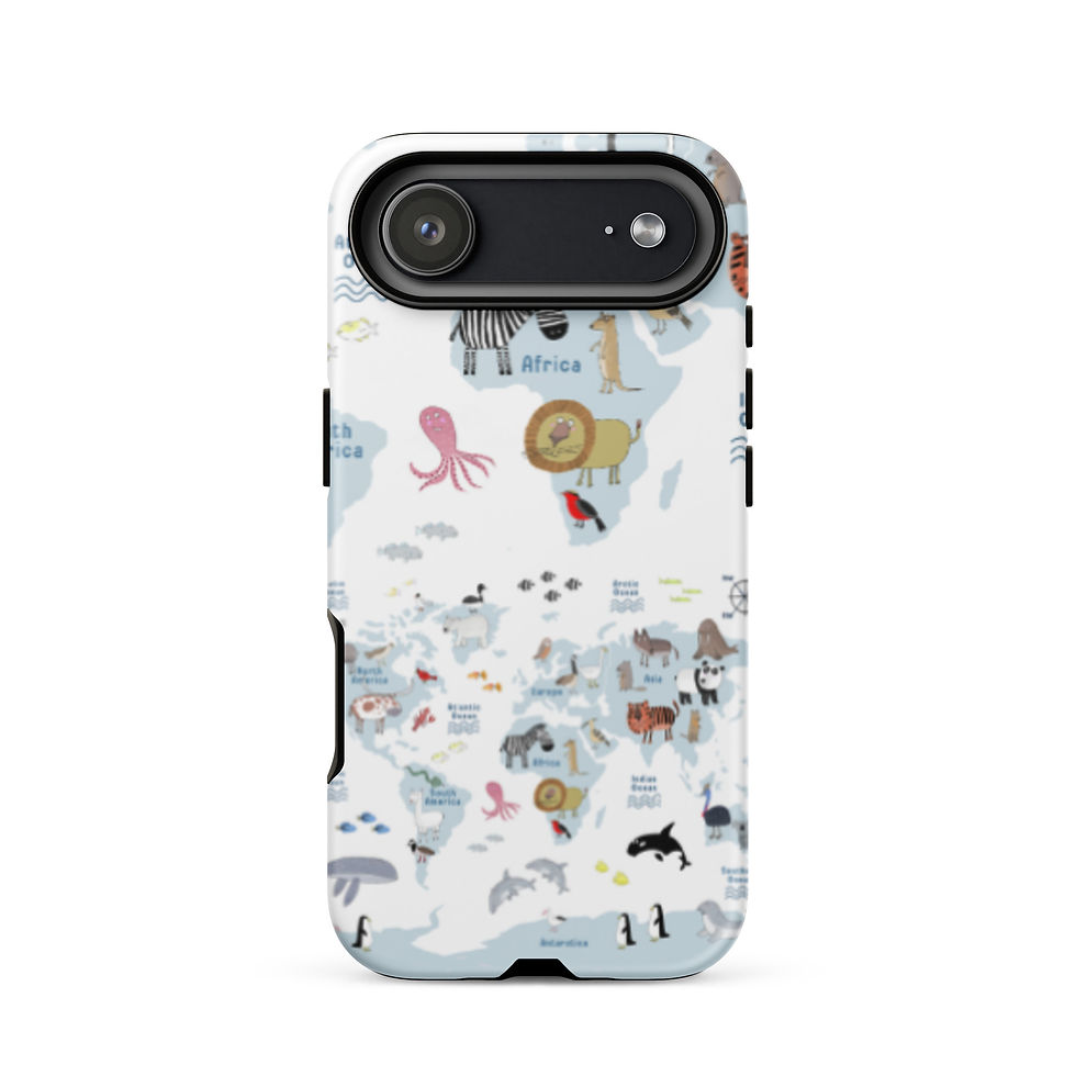 Thumbnail: World Map | Blue| Tough Case for iPhone®