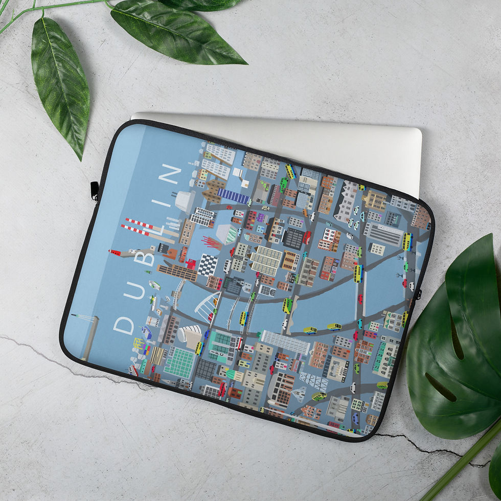 Dublin, Ireland Laptop sleeve by Irish Artist Carla Daly