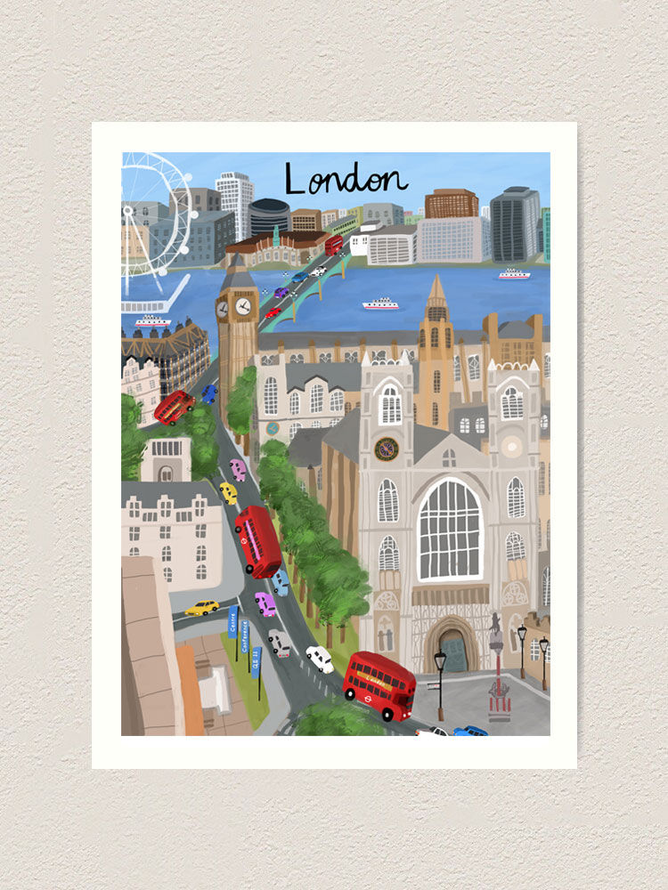 Thumbnail: London | Thames | Architecture | Kids Wall Art  | Print