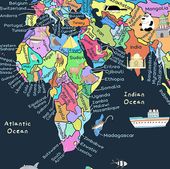 Thumbnail: Educational World Map With Countries Canvas