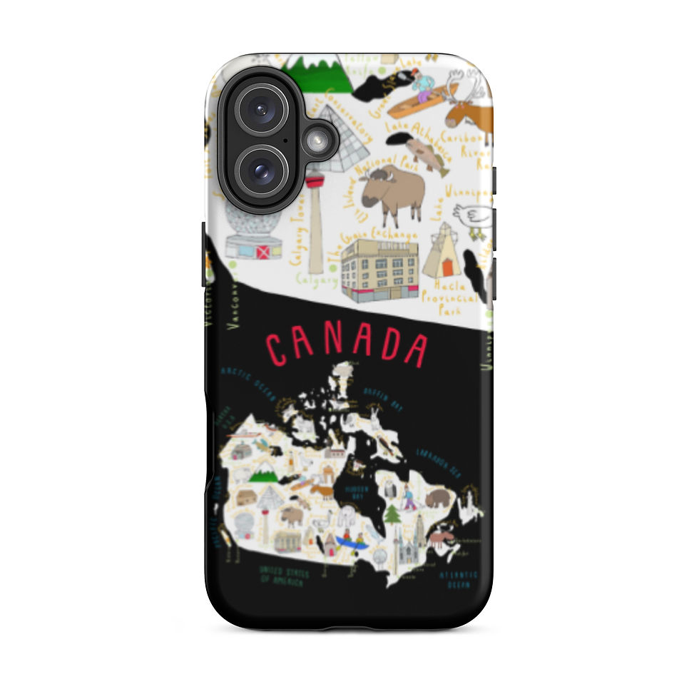 Thumbnail: Canad Map | Black & White | Tough Case for iPhone®