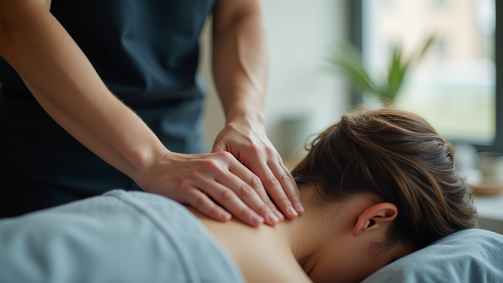 Close-up view of chiropractic adjustment in progress