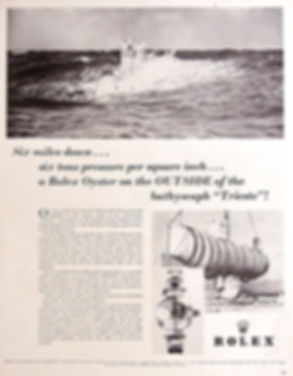 1960s Rolex Deep Sea Special (Rolex Oyster) "Trieste" Advertisement