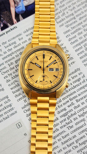【超希少】セイコー　ゴールド　自動巻　6139-6012 クロノ未確認 Gold 1974 Seiko 6139-6012 Automatic Chronograph | DC Vintage Watches
