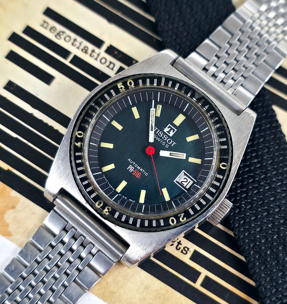 Thumbnail: Early 1970s Tissot PR-516 "James Bond" Automatic Watch