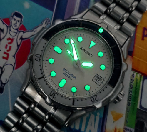 美品 SEIKO SCUBA デイト 波マーク 5H25-6060 200m Vintage SEIKO SCUBA 200m Diver Gold Dial Date Mens 5H25-6000 | eBay