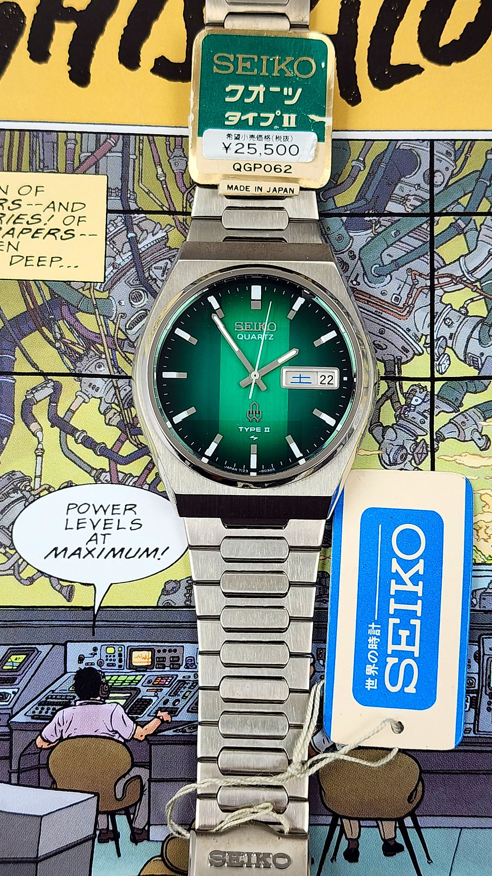 Thumbnail: Full Set Near NOS 1978 Seiko 7123-8020 Type II Dress Watch