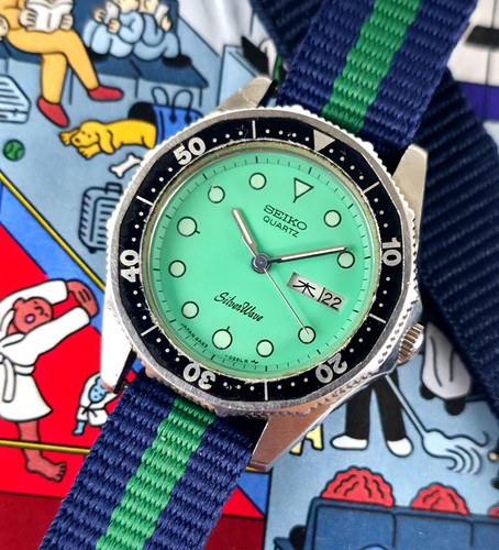 Teal 1984 Seiko 2A23-012B Womens Dive Watch | DC Vintage Watches