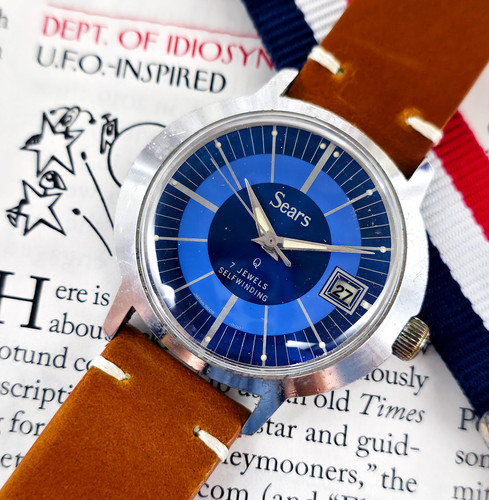 1970s Sears A4 Deep Blue Automatic Watch | DC Vintage Watches