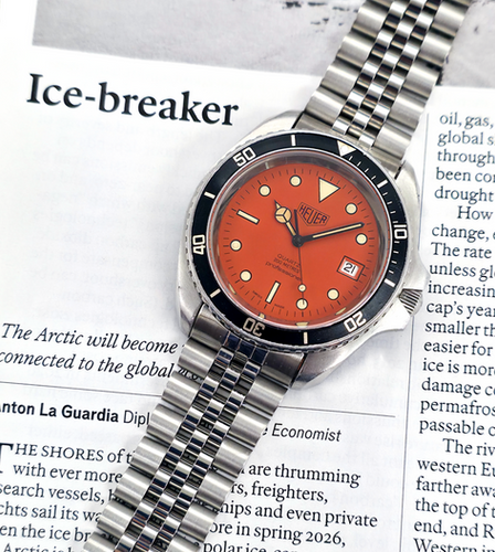 【TAKA】Heuer　ホイヤー（旧ロゴ）　980.007 オレンジ 1982 Heuer Professional Ref. 980.007 