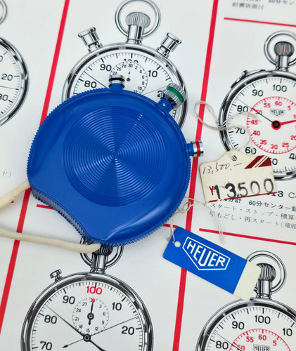 Near NOS 1970s Heuer Trackmaster Ref. 8047 Stopwatch, w/Original