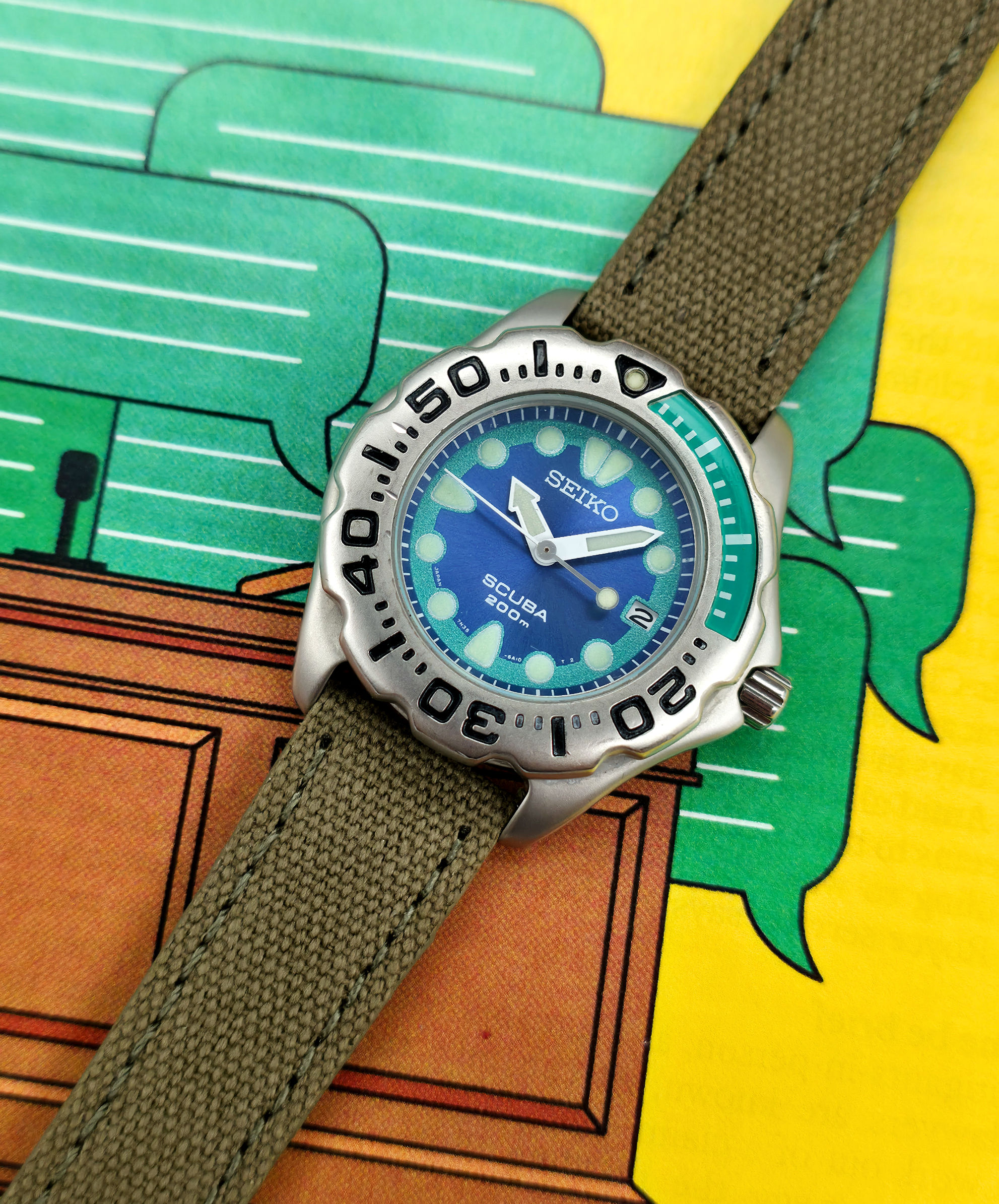 1994 Seiko 7N35-6A10 SCUBA 200m Dive Watch