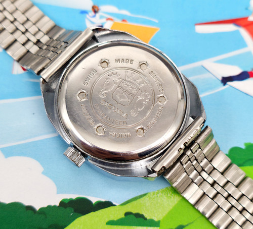 1970s Sicura Jump Hour Mechanical Watch | DC Vintage Watches