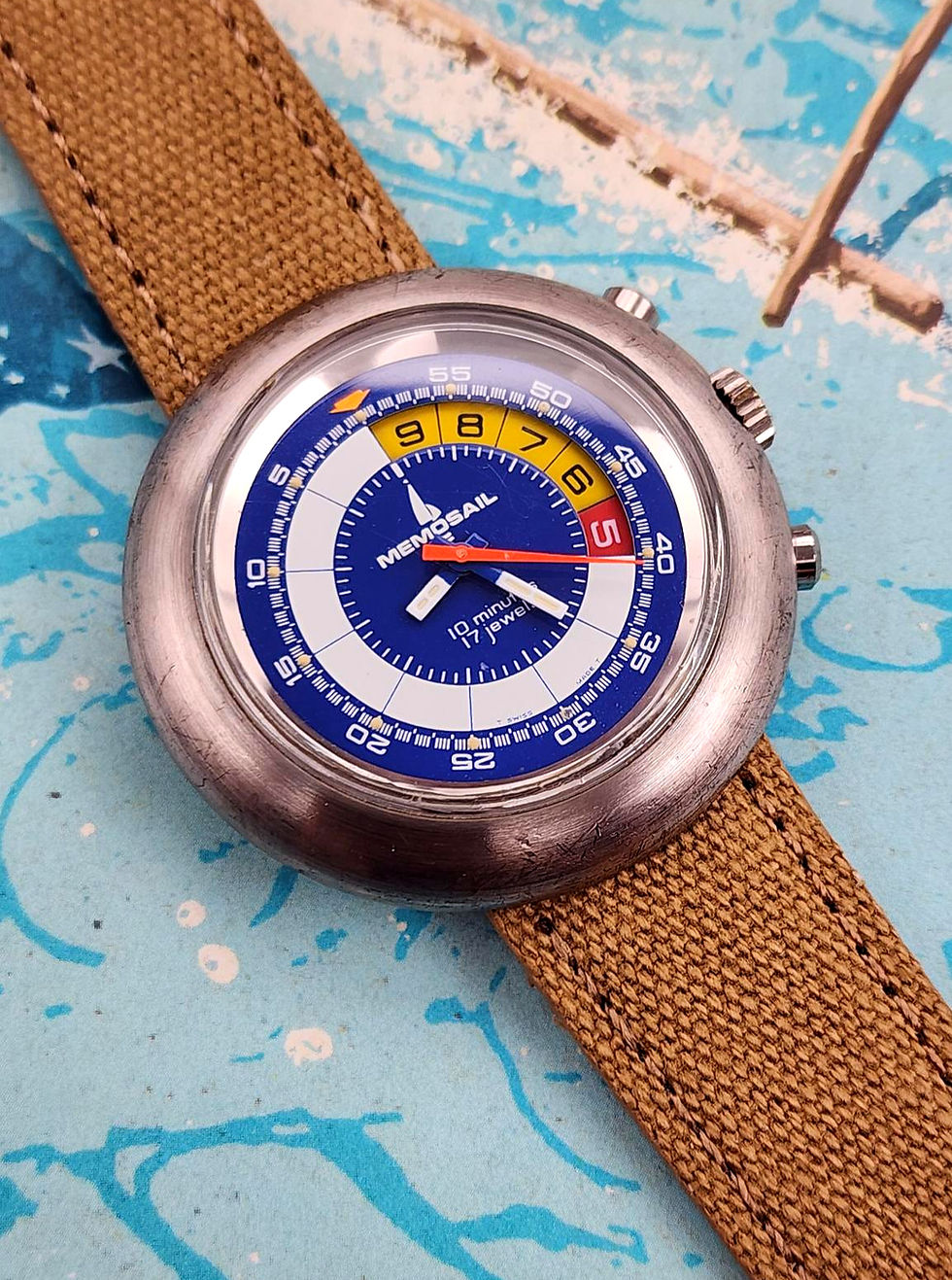 Thumbnail: Early 1970's Memosail Olympic Regatta Valjoux 7737 Manual Chronograph