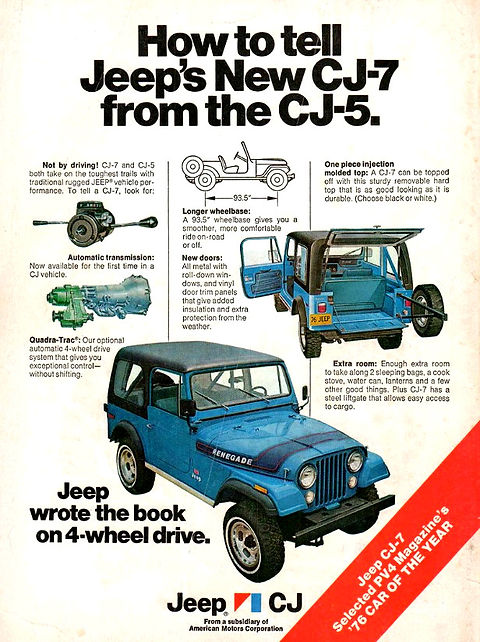 1976 AMC Jeep CJ-7 4x4 Advertisement | DC Vintage Watches