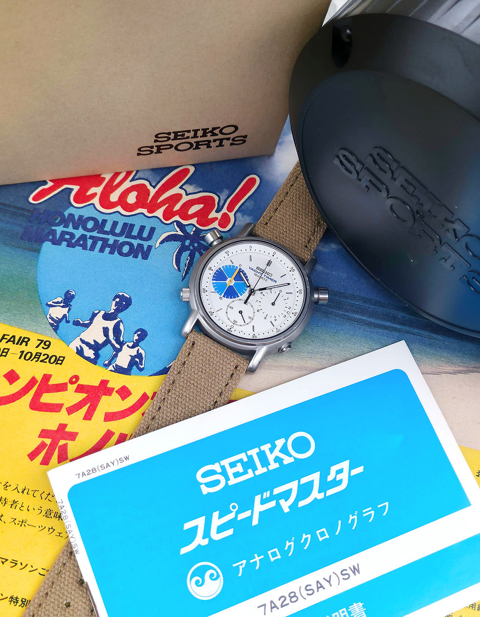Thumbnail: Full Set 1983 Seiko 7A28-7090 Yacht Timer Regatta Chronograph