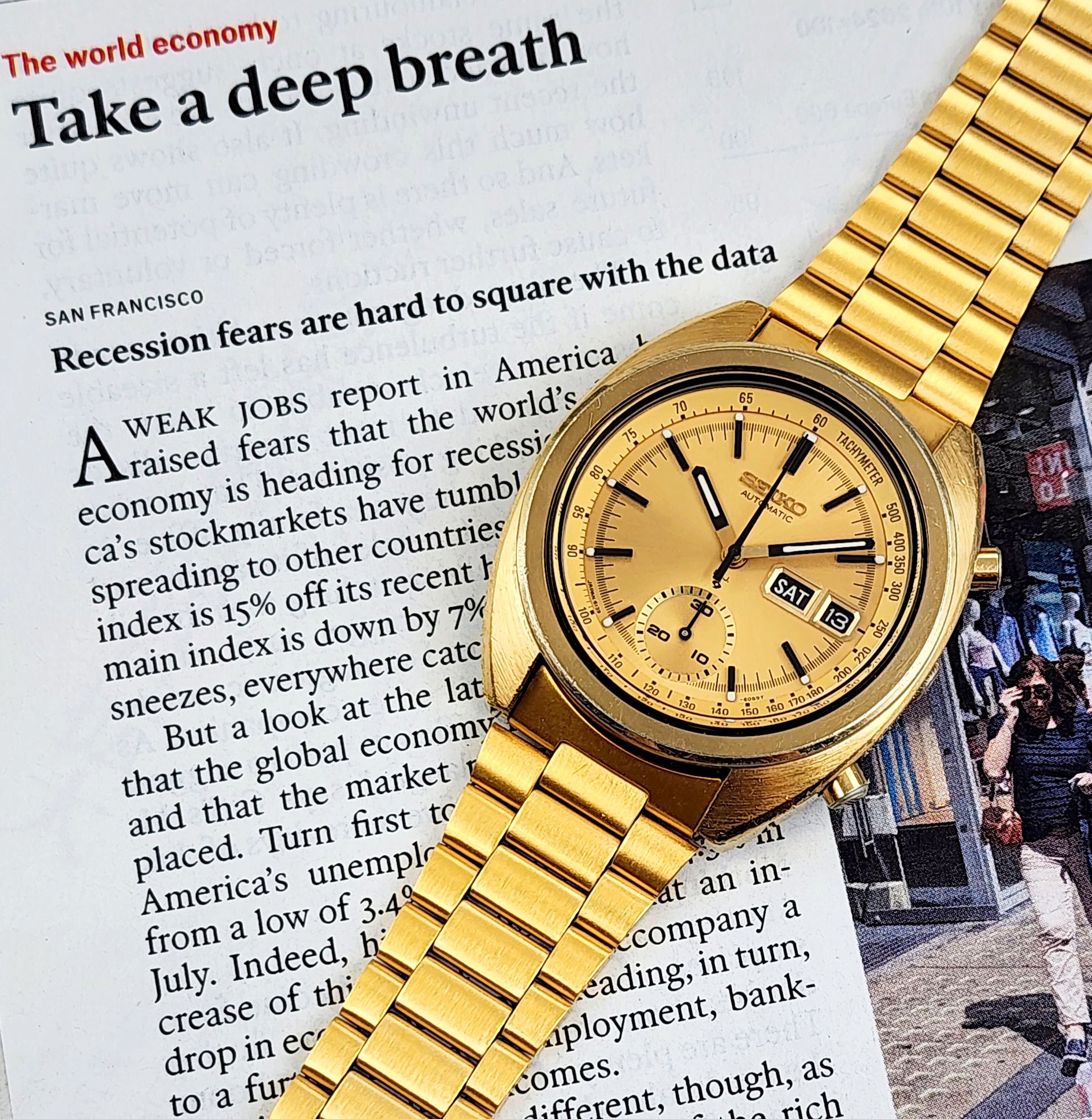 Gold 1974 Seiko 6139-6012 Automatic Chronograph