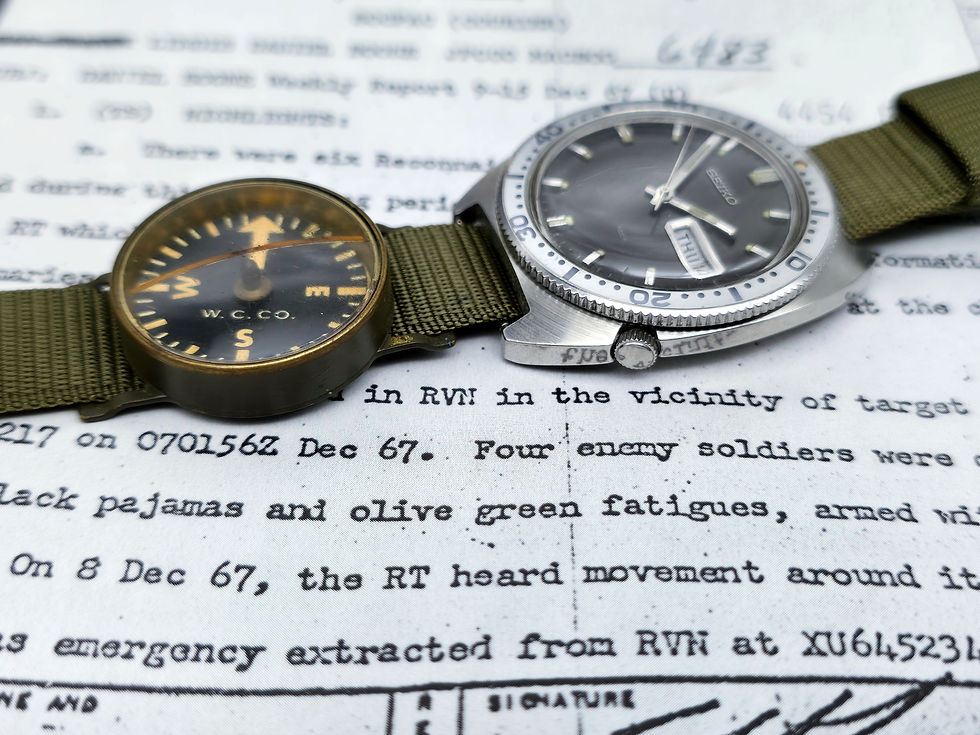 Thumbnail: MACV-SOG 1968 Seiko 6106-8100 Diver w/Waltham W.C.Co. Military Compass