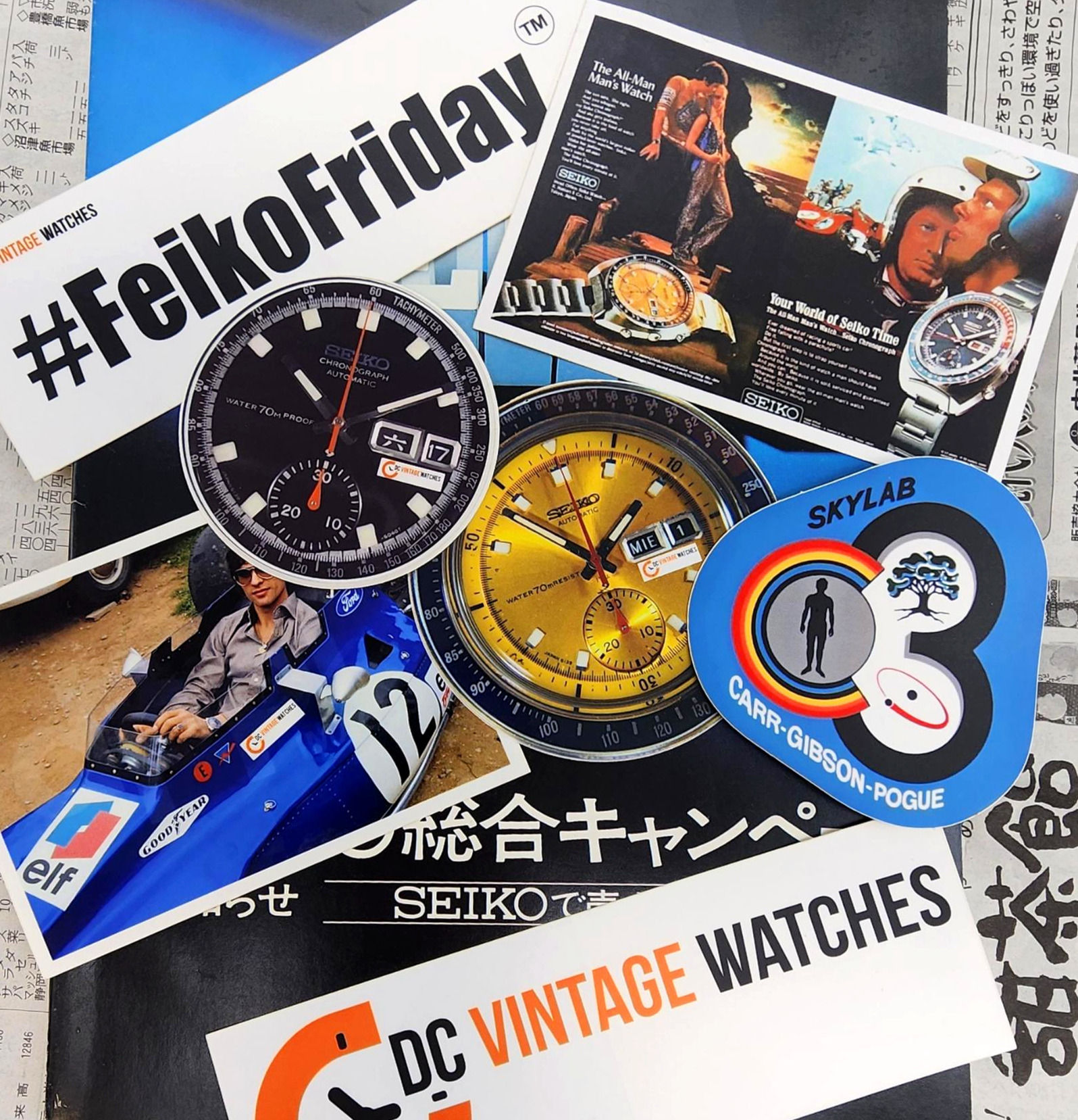 DCVW Vintage 1970s Seiko 6139 Sticker Pack