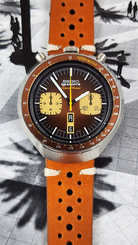 BROWN1、2、GB、イエロー 1976 Seiko 6138-3002 Automatic Chronograph 