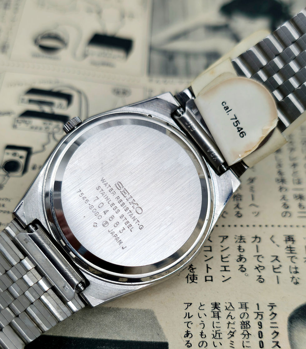 Thumbnail: Full Set Near NOS 1977 Seiko 7546-8080 Type II Dress Watch