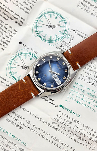 SEIKO ロードマチック 5606-7230 Seiko LM 5606-7230 Lord Matic Faceted Crystal Green Sunburst