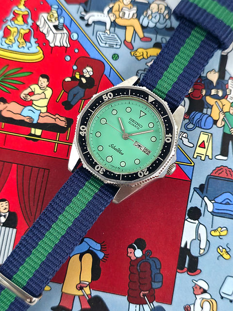 Teal 1984 Seiko 2A23-012B Womens Dive Watch | DC Vintage Watches