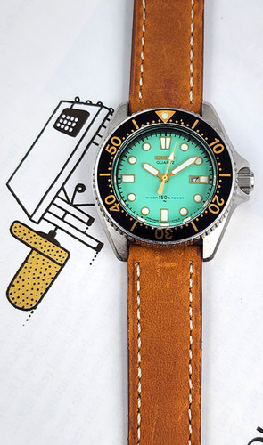 Full Set Teal 1984 Seiko 2625-0010 Womens Diver | DC Vintage Watches