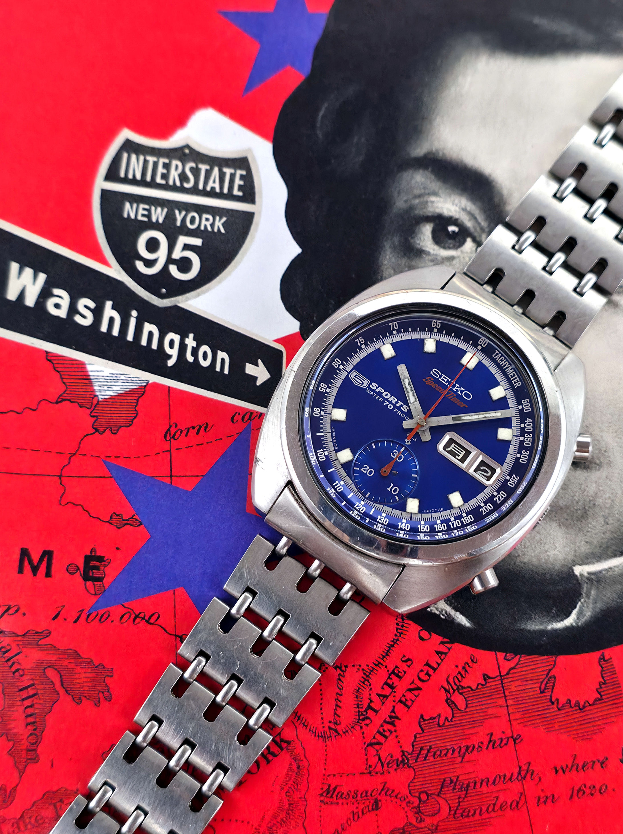 1969 Seiko 6139-6010 SpeedTimer JDM "Deep Blue" Chronograph