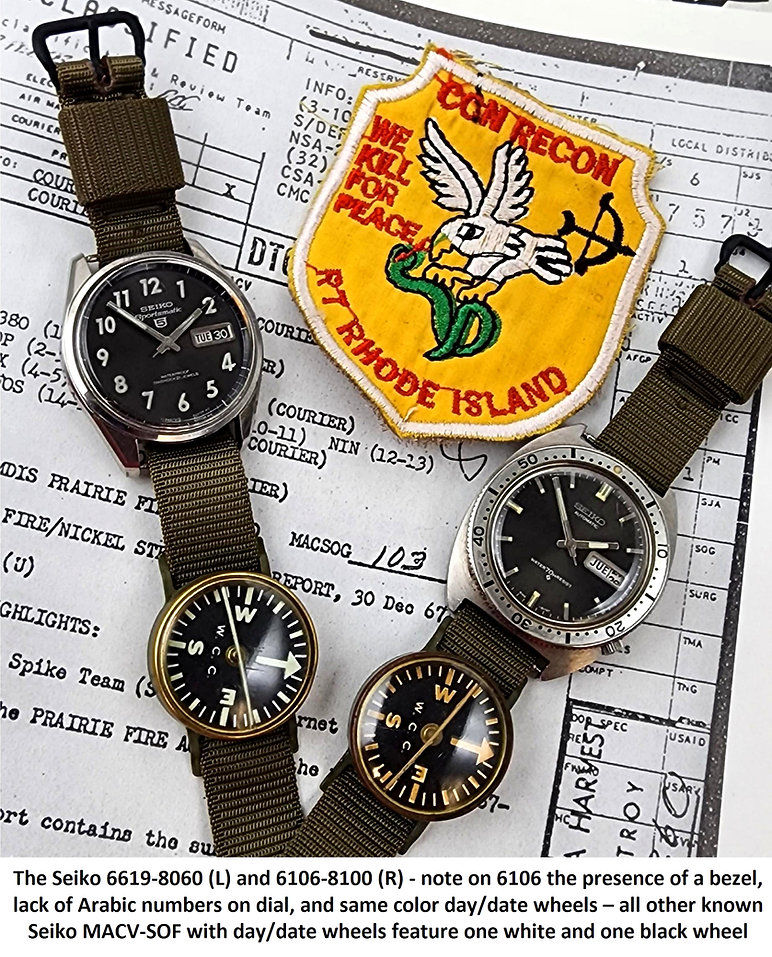 Thumbnail: MACV-SOG 1966 Seiko 6619-8280 Automatic, w/Waltham W.C.Co. Military Compass