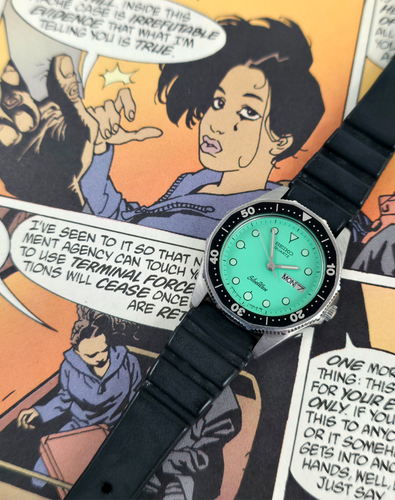 Teal 1984 Seiko 2A23-012B Womens Diver, w/Original Rubber Dive