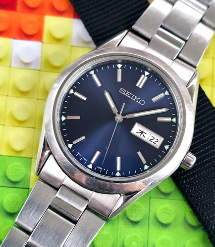 Deep Blue 1999 Seiko 7N43-9080 Dress Watch, Original Bracelet | DC