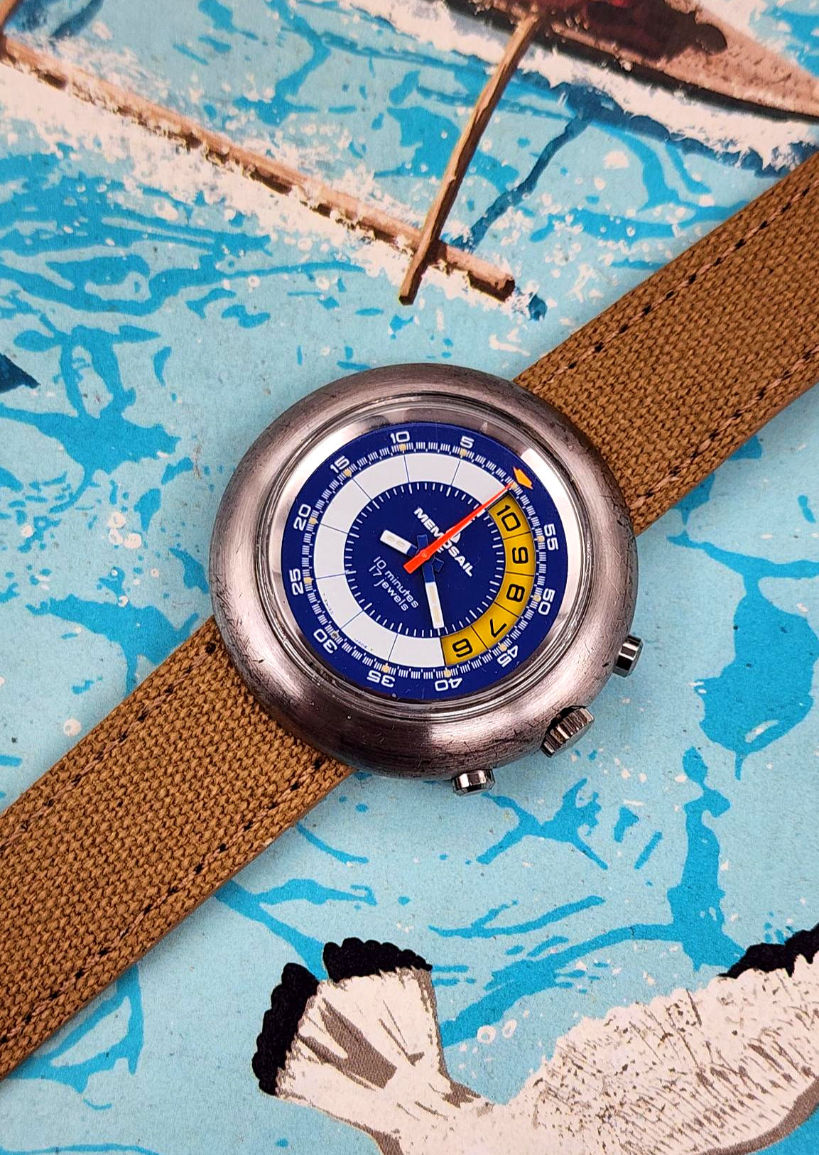 Early 1970's Memosail Olympic Regatta Valjoux 7737 Manual Chronograph