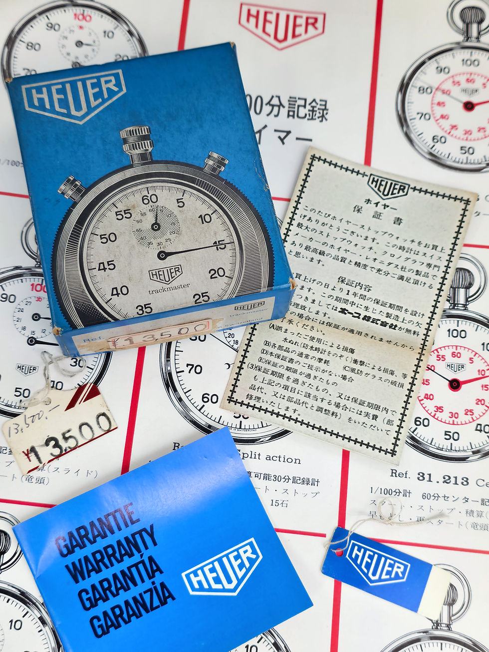 Thumbnail: Near NOS 1970s Heuer Trackmaster Ref. 8047 Stopwatch, w/Original Box & Papers