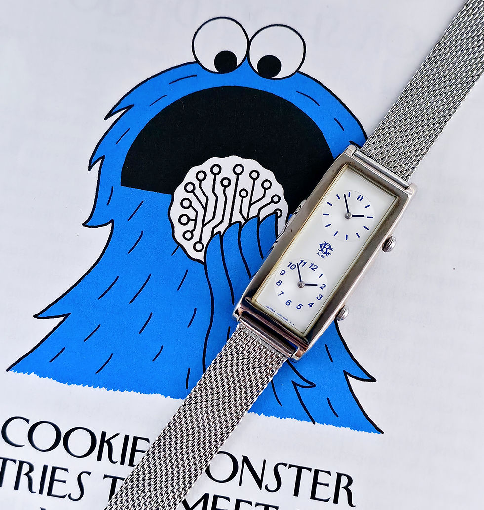 Thumbnail: 1993 Alba V400-5620 Twin Time Womens Dress Watch