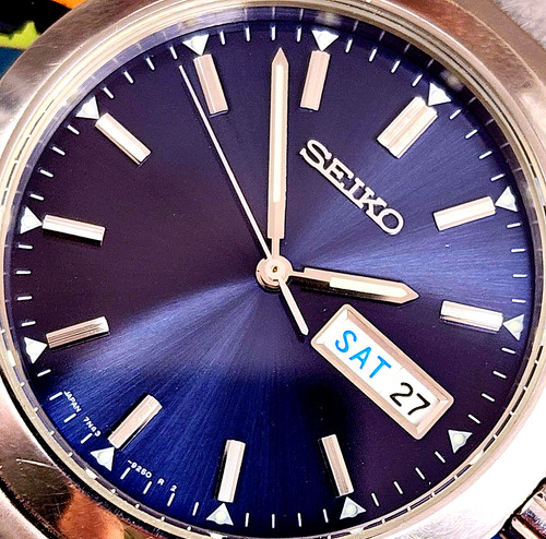 Deep Blue 1999 Seiko 7N43-9080 Dress Watch, Original Bracelet | DC