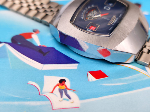 1970s Sicura Jump Hour Mechanical Watch | DC Vintage Watches